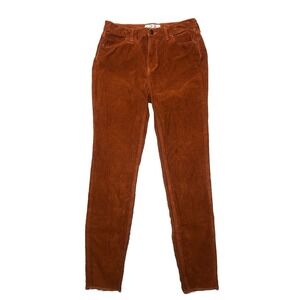 WE THE FREE Casual Corduroy Pants 27 Burnt Orange Slim‎ Raw Hem